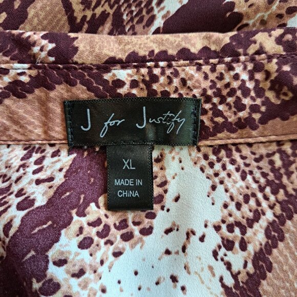 J For Justify Snake Print Button Up Top Size XL - Picture 6 of 9